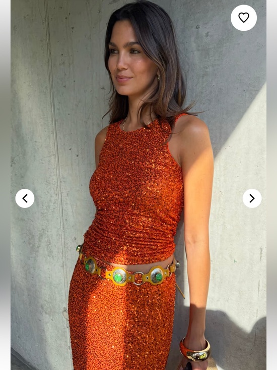 Never Fully Dressed Tops - NWT Never Fully Dressed Orange Sequin Tank Top